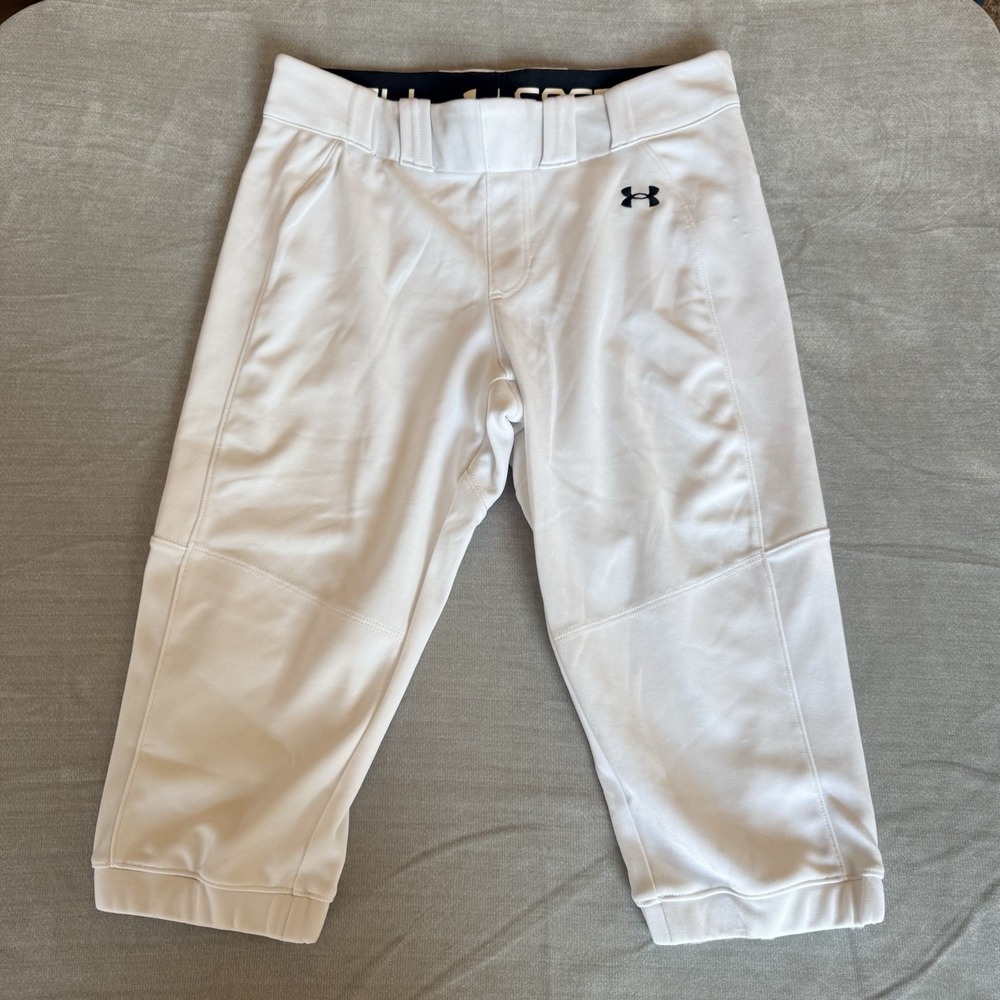 Under Armour Youth Softball Pants White Integrated Sliding Pads MD